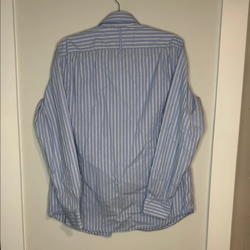 BANANA REPUBLIC Blue Striped Men's Shirt SZ M